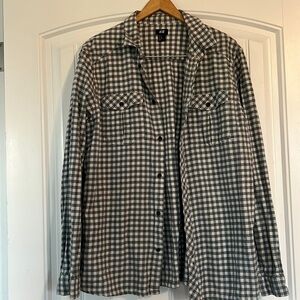 H&M Grey White flannel Shaket Shirt XL